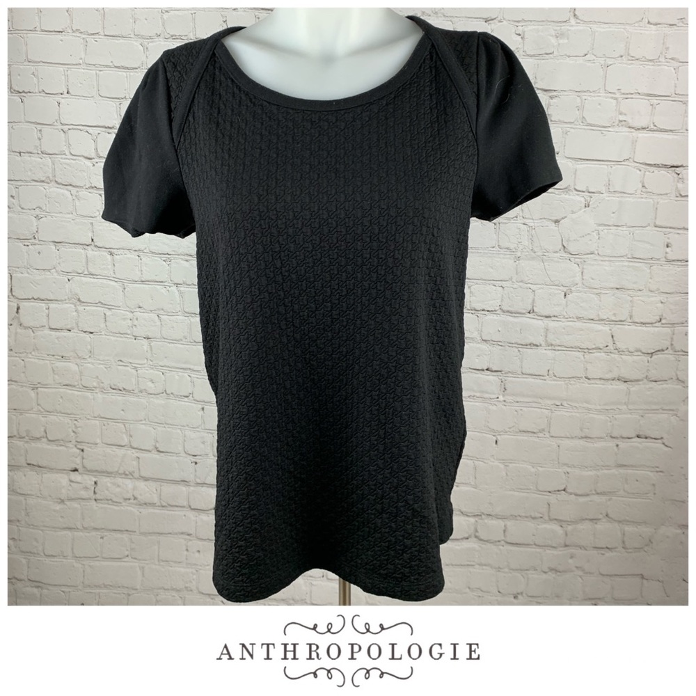 Anthropologie 9-H15 STCL Textured Cap Sleeve Top